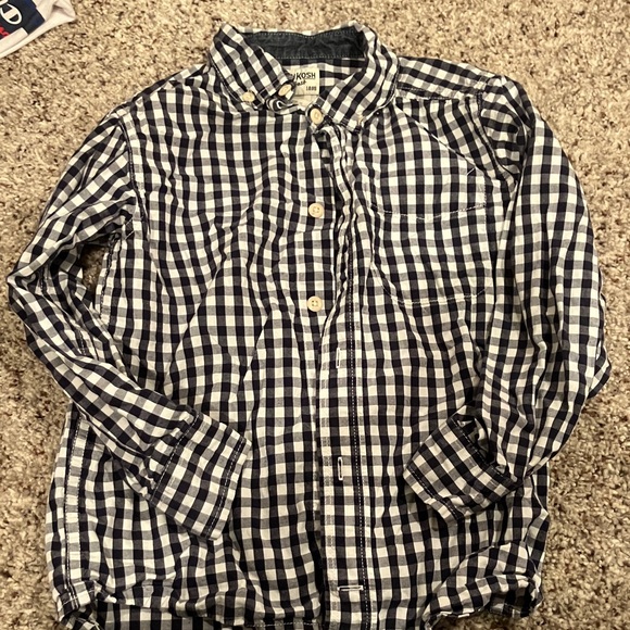 OshKosh B'gosh Other - OshKosh B'gosh Blue and White Button Up Dress Shirt Size 6